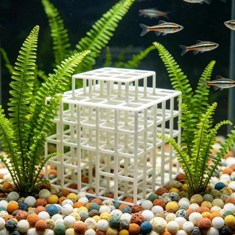 3D Printed Fish Tank Hideout Grid Multi-level Shrimp Hiding Place Aquarium Decoration