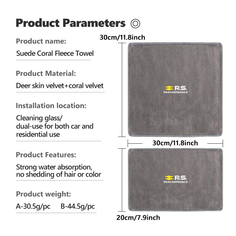 Coral Car Wash Cloth Microfiber Towel Car Cleaning Drying Cloth For Renault Dacia RS Megan Scenic Logan Laguna Clio 3 4 Kadjar n333