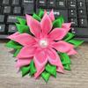 Pink Green Pearl Satin Brooch Decorated Handmade Ribbon Flower Pin New Member Soror Courage Gift for Women