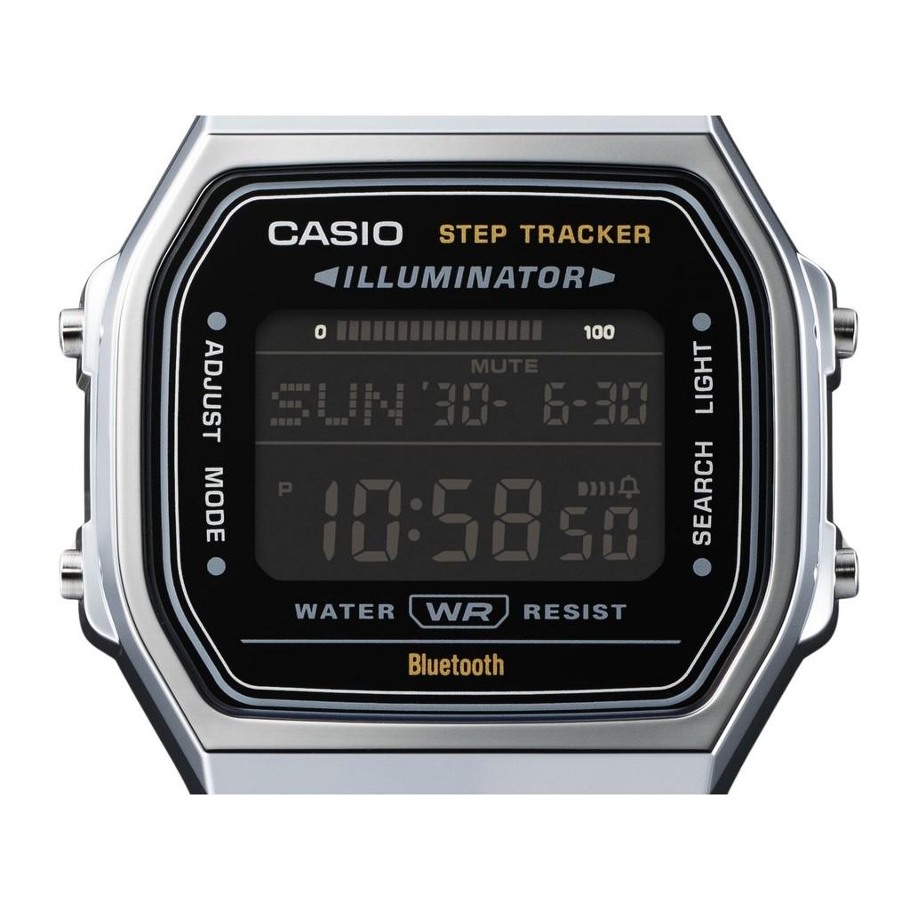 Casio Винтажные цифровые часы для смартфона Link из нержавеющей стали с кварцевым корпусом ABL-100WE-1B унисекс