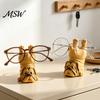 Handmade Resin Craft Upside-down Pug Glasses Holder, Durable Organic Eyeglass Stand, Desktop Eyewear Storage Rack Cute Animal Spectacle Display