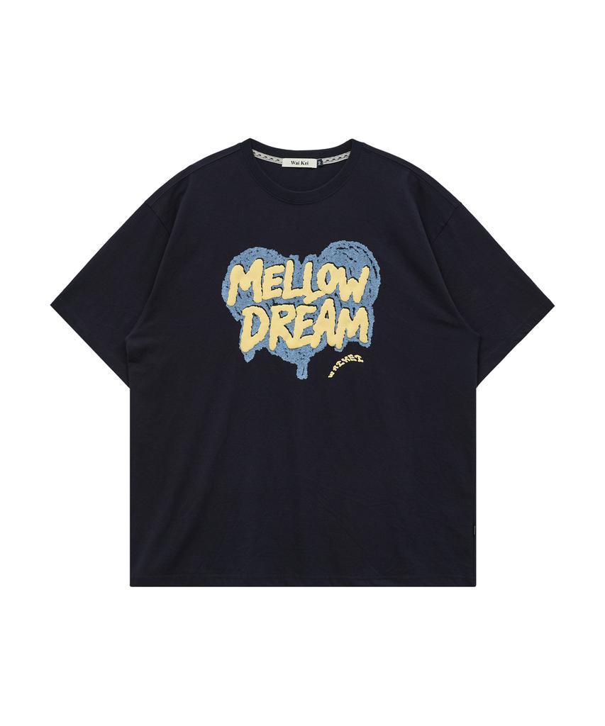 WAIKEI Mellow Dream Футболка с коротким рукавом, рисунок 'Сердце', темно-синяя