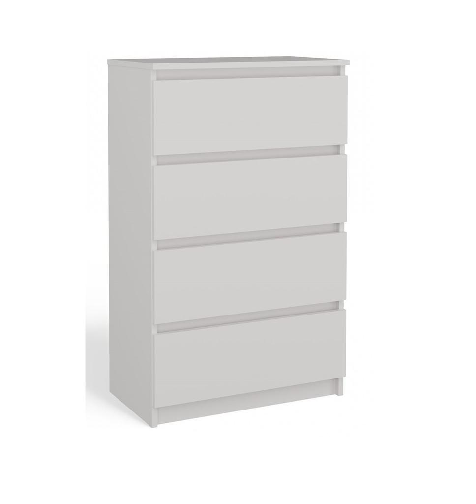 M4 60 Chest Of Drawers Malwa White 4 Drawers Cabinet For Living Room Bedroom Home Office