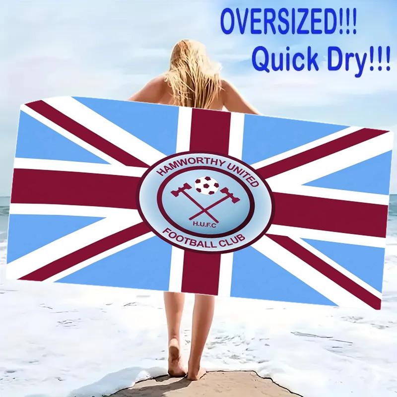 Hamworthy United F.C Print Beach Towel, Large Soft Quick Dry Towel for Beach Camping Swimming