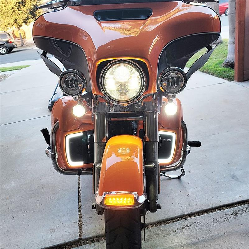 LED Turn Signal Light Motorcycle Fairing Grille For Touring Street Electra Glide Tri Glide FLHTK FLHTCU FLHTKSE