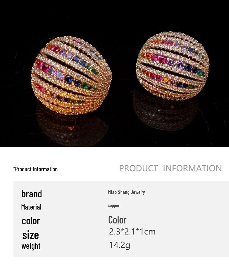 Серьги-пусеты 5A Циркон Ретро Позолоченные: Уникальный, Роскошный, Высококлассный Дизайн