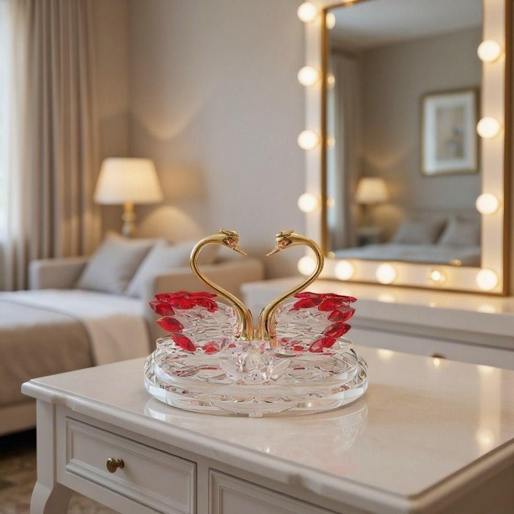 Изысканные хрустальные украшения-лебеди Световая роскошь Стеклянные лебеди Фигурки лебедей Интерьер автомобиля