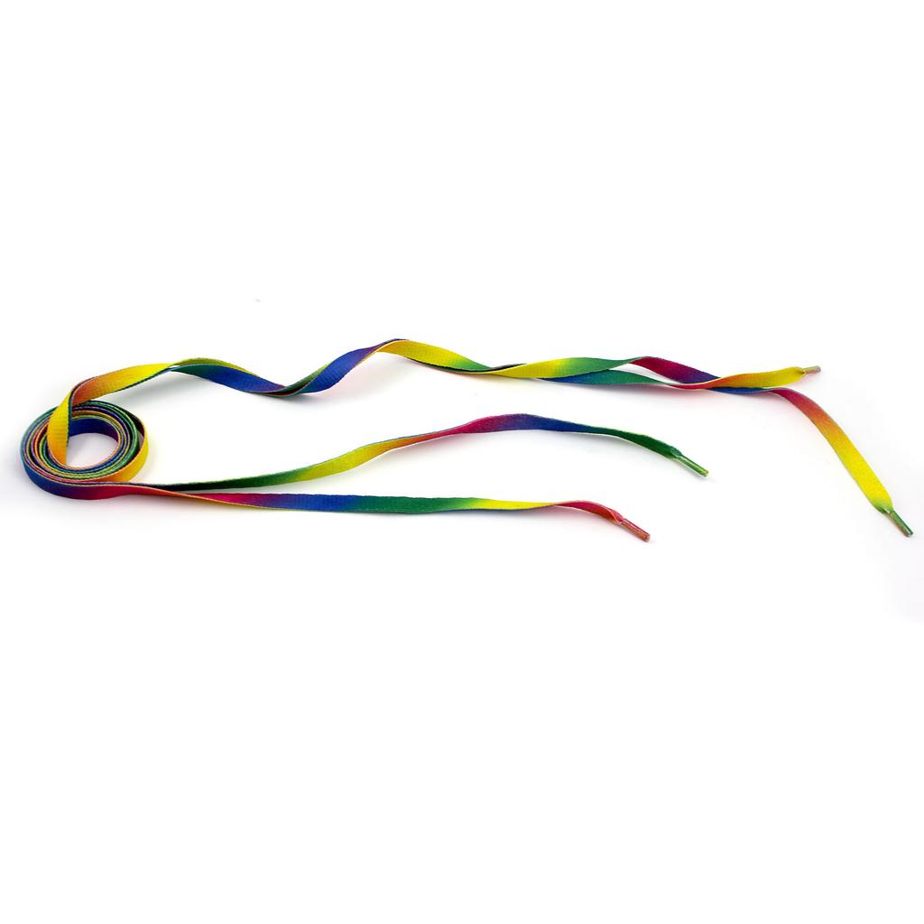 1 Pair Rainbow Color Flat Shoelace Canvas Athletic Casual Shoes Laces String