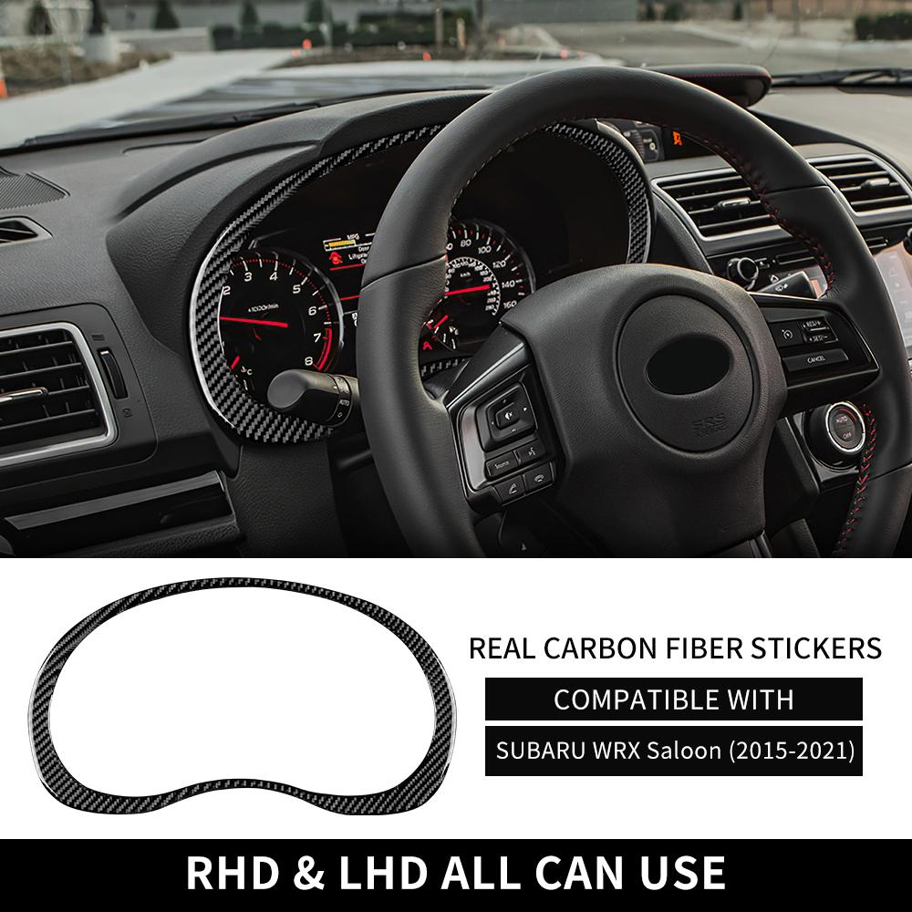For Subaru WRX Saloon 2015 2016 2017 2018 2019 2020 2021 LHD RHD Car Real Carbon Fiber Sticker Speedometer Dashboard Sticker.