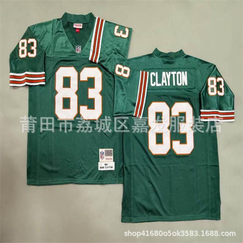 Mens Vintage NFL-Style Embroidered Football Jersey Dolphin Team 13 Orange Black White Cotton Training Shirt