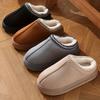 Casual Flannel Slippers for Women and Men - Solid Color Cotton Fabric Lined - Warm, Lightweight EVA Sole Indoor House Shoes