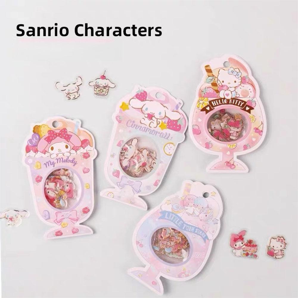 Оригинальный набор наклеек Sanrio Hello Kitty Cinnamoroll Melody Наклейки для ноутбука, телефона, скейтборда Мультяшная наклейка для девочек