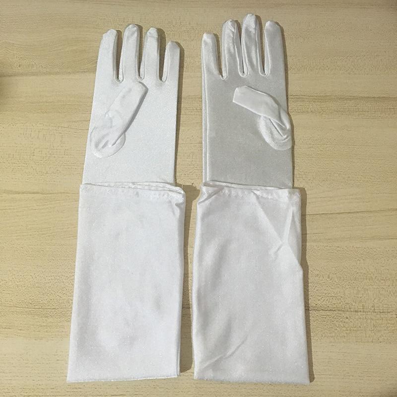 Перчатки на локтях, черные, белые, красные длинные атласные эластичные перчатки для женщин, аксессуары для девочек, длина 54 см