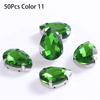 50Pcs/Pack Teardrop Shape Glitter Sewing Rhinestones Diamond Beads Ornament  For Needlework
