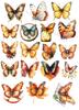 18pcs/lot  Cute Watercolor, Autumn, Garden, Butterfly, Insect  Stickers,Handbook Scrapbooking  And Art, Decoration Mobile Phone