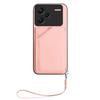 For Xiaomi Redmi Note 13 Pro+ 5G Case Card Holder Kickstand Skin-Touch Phone Cover with Wrist Strap