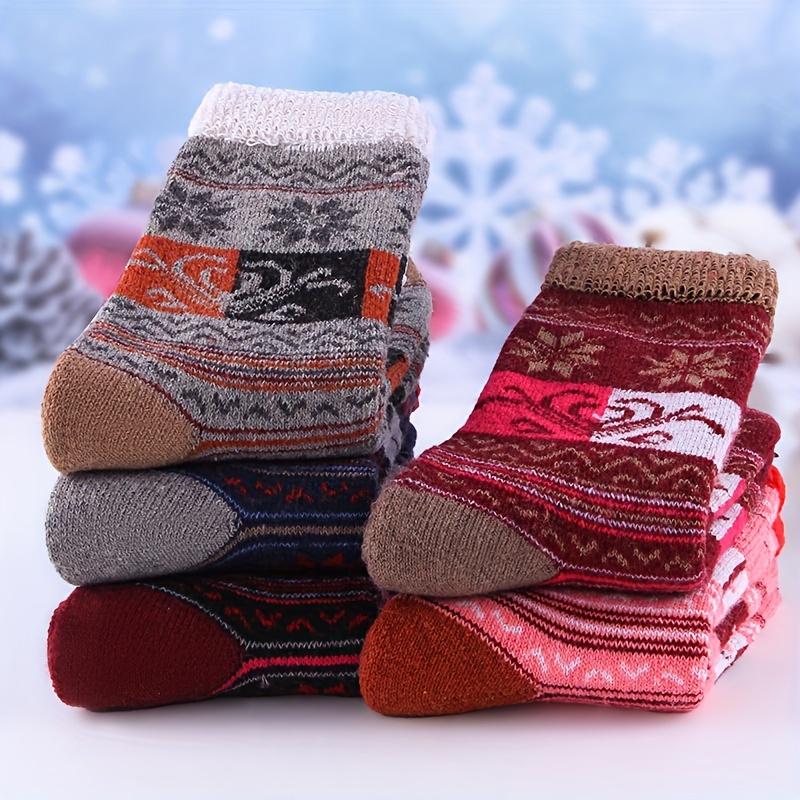 5 шт. удобных утолщенных махровых носков для женщин - теплые зимние носки до середины икры, идеальны для сна и комфорта на полу