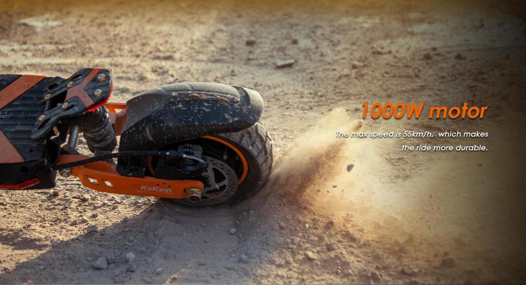 Foldable electric scooter Kukirin G2 Max, 1000W motor, 48V 20.8AH battery, top speed 55km/h, cruising range 70km, 10-inch tires