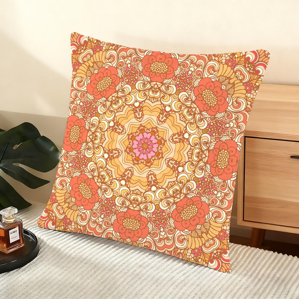 Mandala Bohemian Ethnic Cushion Cover Soft Short Plush Pillow Cover Smooth Cozy Texture Aesthetic Cushion Case Home Decor