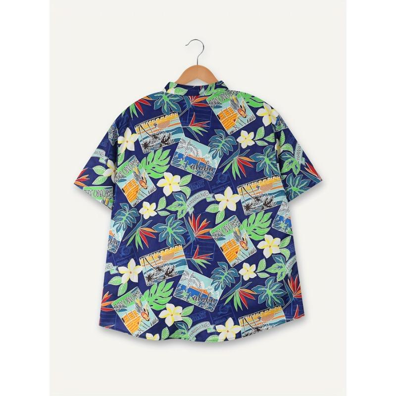 Summer Fashion New Hawaiian Style Men's Short-Sleeved Shirt Beach Vacation Beach Party Wear Men's Oversized Tops SIZE S-5XL