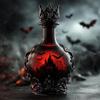 Gothic Vampires Whiskey Decanter Glass Liquor Bottle with Bat Castle Design Halloween Bar Decor for Bourbon