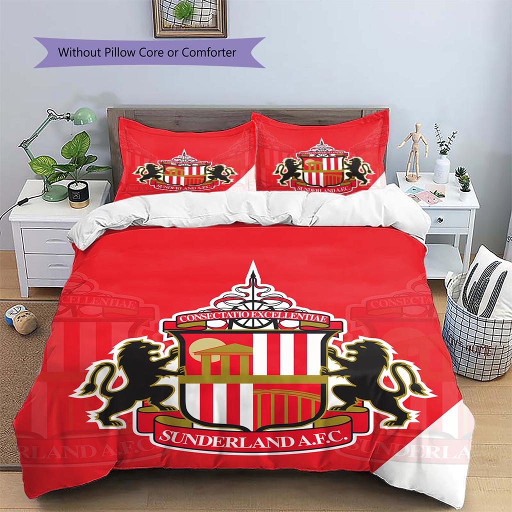 Sunderland AFC  Pattern Bedding Quilt Set  Home Decoration  Gift (1 * duvet cover + 2 * pillowcase  without core)