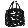 Halloween Goth Bats Lunch Bag Thermal Cooler Insulated Box For Women Kids Work School Beach Camping Food Tote Bags
