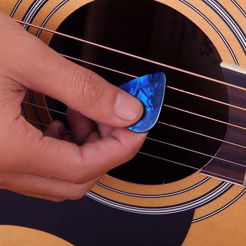 20 Pcs Teardrop Guitar Pick Celluloid Guitar Pick Guitar Pick Pick with Storage Box for Acoustic Electric Bass Guitar Ukulele 4 Different Thickness