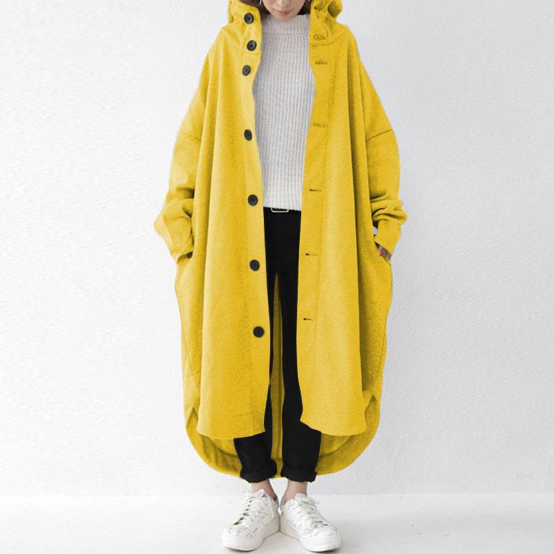 Women's Clothing Windbreaker Coats Coats European and American Coats Women's Hooded Mid-Length Coats