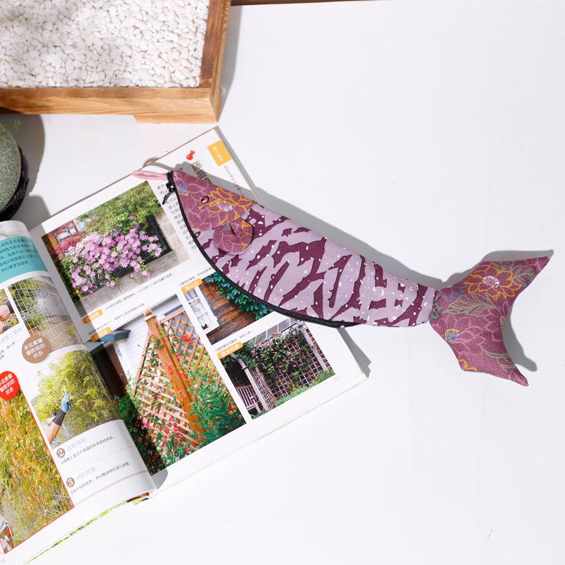 Creative Koi Fish Pen Bag - High-Value Japanese Fabric Stationery Holder, Forest Style