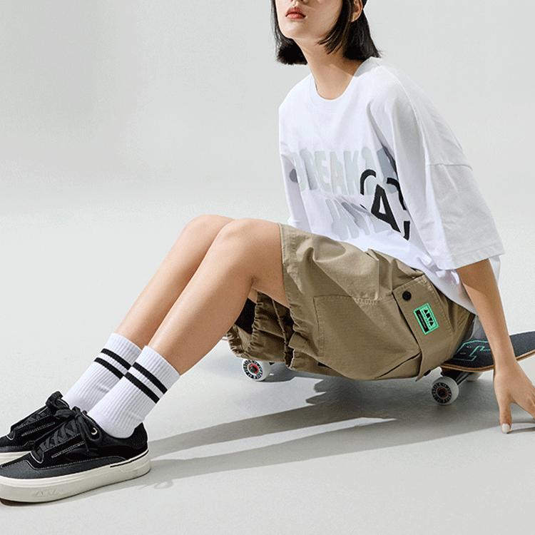 Anta Повседневные свободные шорты Pure Color с пятью точками, мужские штаны цвета хаки 172228502-1