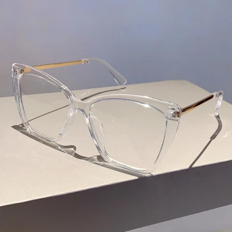 Оверсайз Очки Кошачий глаз бабочка Конфетный цвет Блокирующие синий свет Очки Трендовые Очки без диоптрий