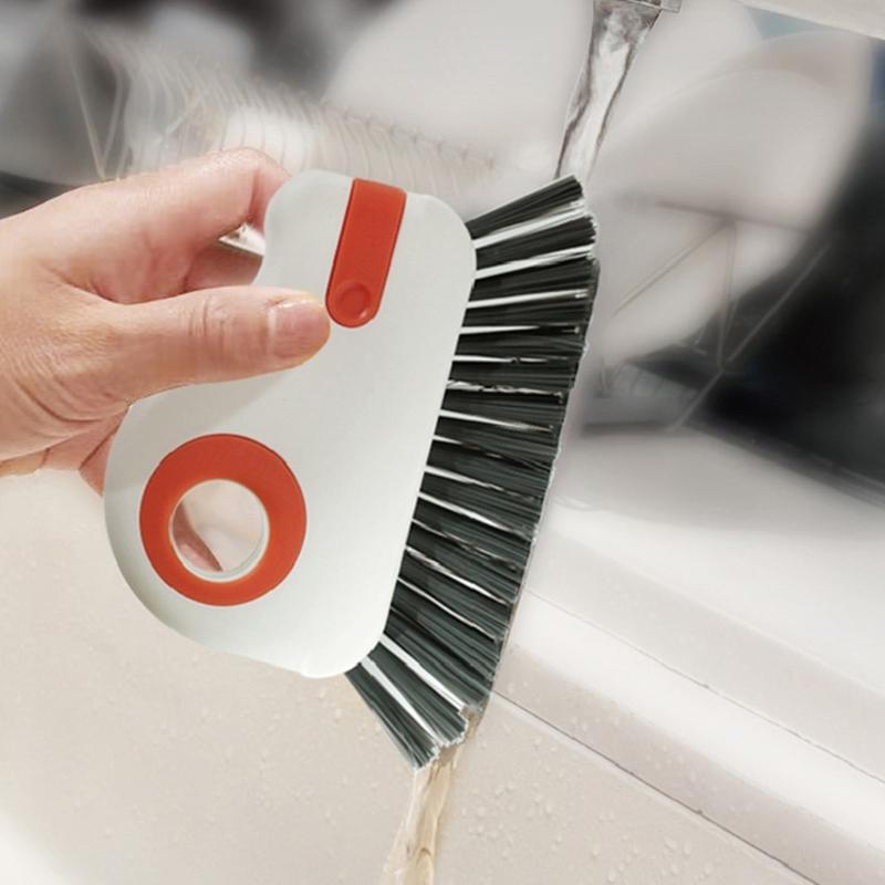 Double Window Cleaning Tool With Soft Bristles And Hanging Hole Space Saving Kitchen Bathroom Essential
