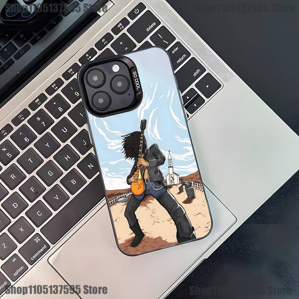 Чехол для телефона G-Guns N Roses Для iPhone 17,16,15,14,13,12,11,Pro,XS,Max,Plus,Mini,SE Черный Конфетный Матовый Ударопрочный Чехол