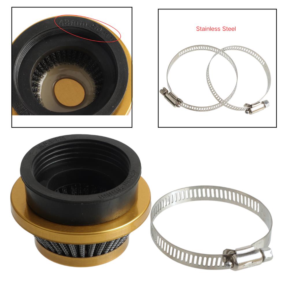 Universal 42mm 44mm 50mm 54mm Air Filter Cleaner For Gas Motorized Bicycle Push Mini Moto Pocket Bike ATV Quad Motorcycle Parts Air Filters 7