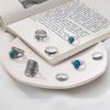 Модное богемное бирюзовое кольцо с тотемом в виде листа, 8 штук, женское