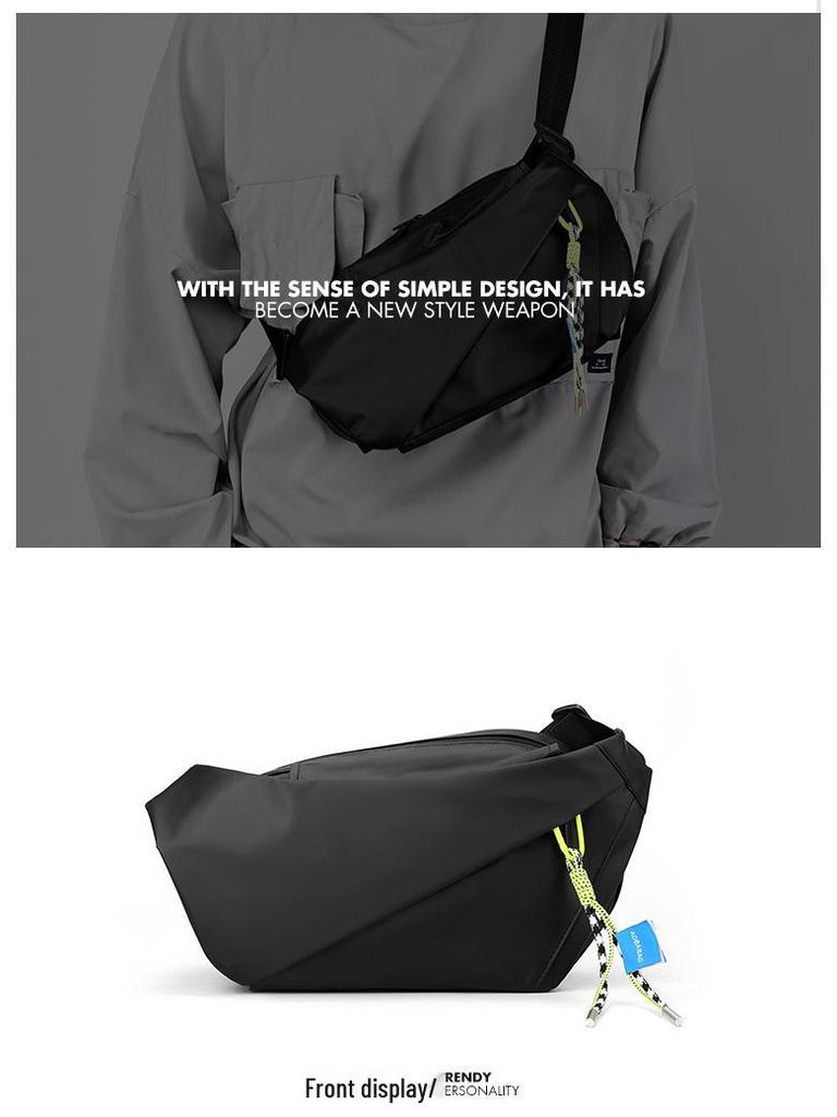 Men's 2022 Cross-border Korean Fashion Chest Bag: Trendy, Lightweight Shoulder Bag for a Cool Street Style.