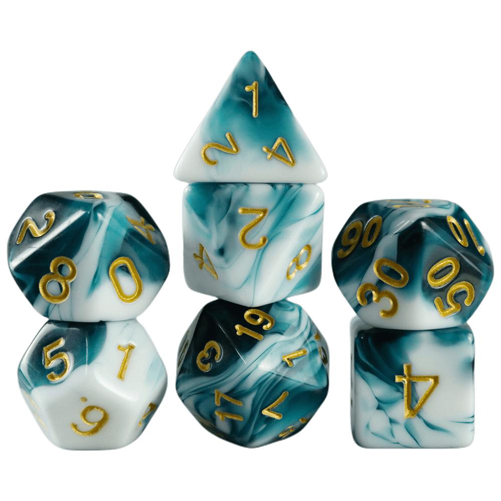 DND Game Dice 7pcs Polyhedral Double Colors Dice with Tube for D&D RPG Party Entertainment Game Supplies