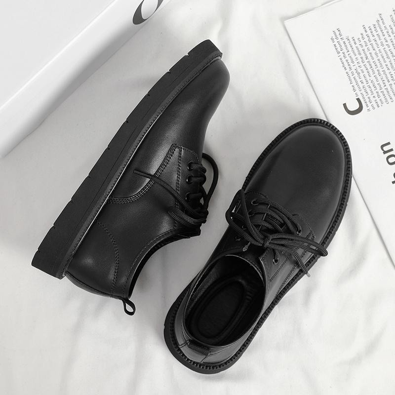 Мужская обувь класса люкс из натуральной кожи, мужская повседневная обувь, офисная обувь на толстой подошве, на шнуровке, в британском стиле, деловая обувь