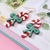 Fashionable Christmas Candy Cane Bow Earrings - Creative, Versatile Holiday Jewelry Gift