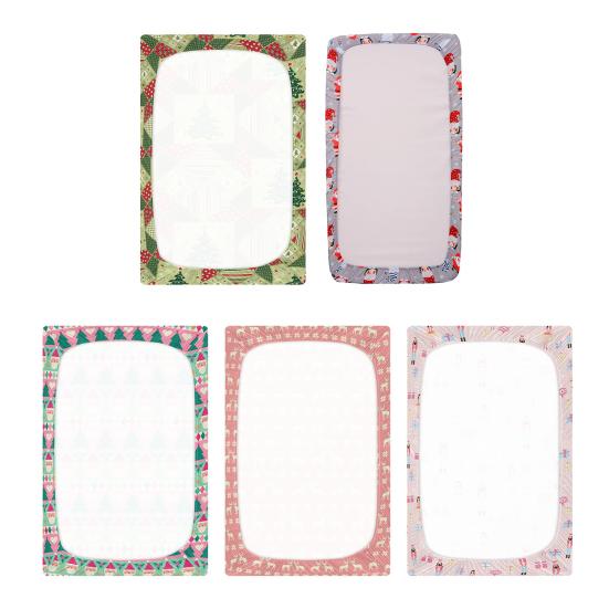 Рождественская простыня на матрас для детской кроватки Дед Мороз Рождественский носок Натяжная простыня для детской кроватки Чехол на матрас для детской кроватки с рождественской елкой для мальчиков и девочек Декор для детской кроватки