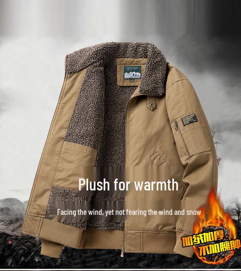 Мужская зимняя пилотская куртка высокого класса с натуральной овчиной и бархатом