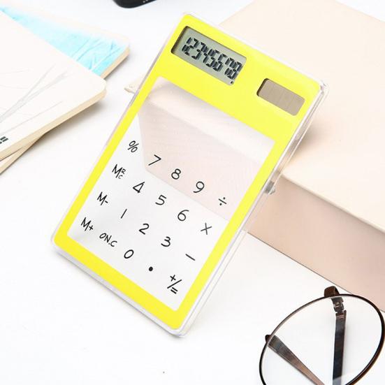 Прозрачный калькулятор 8-значный дисплей калькулятор солнечный источник питания калькулятор для домашнего обучения