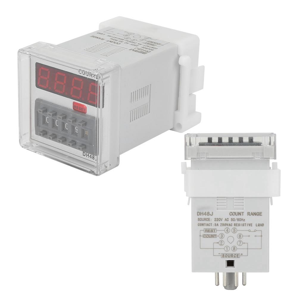 DH48J 220VAC цифровой счетчик реле светодиодный дисплей 1-999900 8-контактный