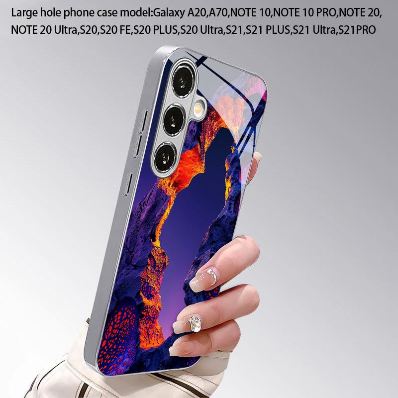 2D чехол-бампер с рисунком «Радужная скала» для Samsung S26 S25 S24 S23 S22 S21 S20 A56 A36 A16 Электроокрашенная стеклянная защитная крышка