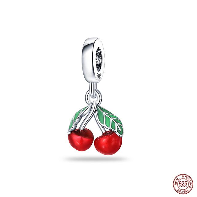 Новые стерлингового серебра 925 пробы красного цвета, подвески в форме сердца, бусины, ювелирные изделия на удачу, подарки