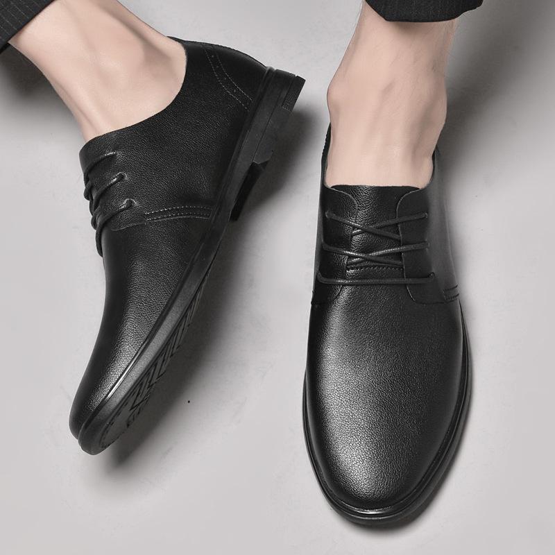 Кожаная обувь мужская летняя кожаная дышащая деловая платья мужская обувь на шнуровке универсальная повседневная обувь мужская