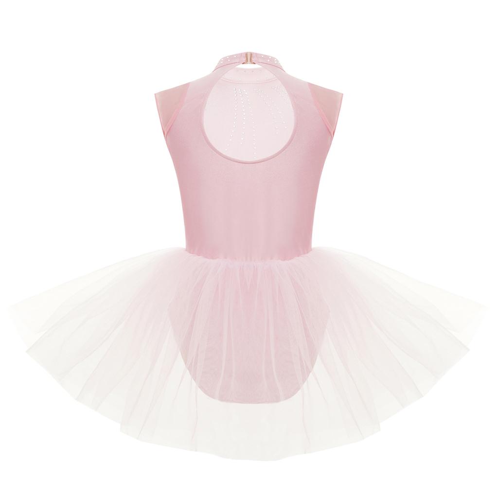 Ballet Leotards for Girls Toddler Leotard with Tutu Skirt Dance Tutu Dress Shiny Rhinestones Performance Dresses