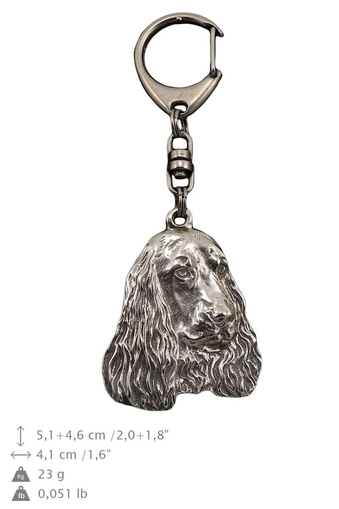 Английский кокер-спаниель I - посеребренный брелок с собакой в подарочной коробке, украшение на сумочку, подвеска на рюкзак от бренда Art-Dog