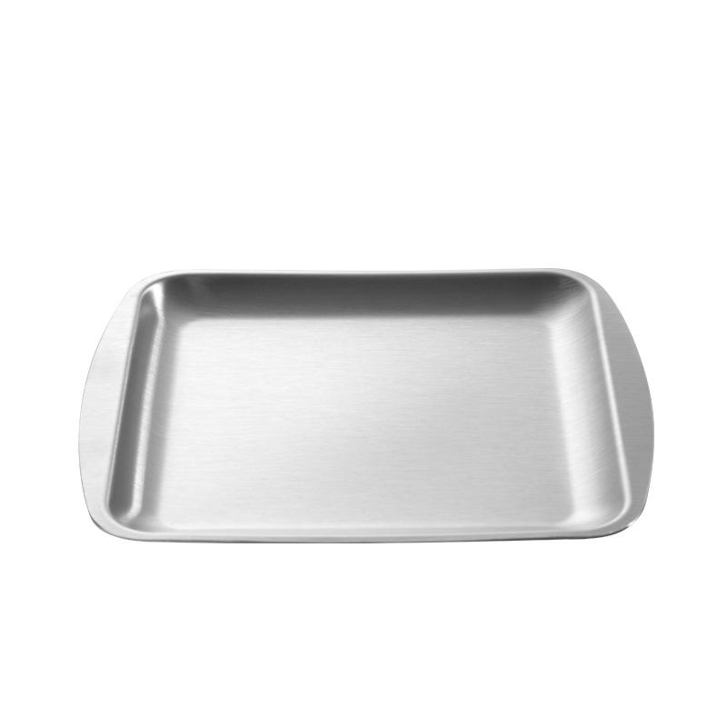 Rectangular Non-Stick Bread Cake Baking Tray Stainless Steel Cookie Cooking Pan Steamed Sausage Dishes Fruit Grill Fish Plate